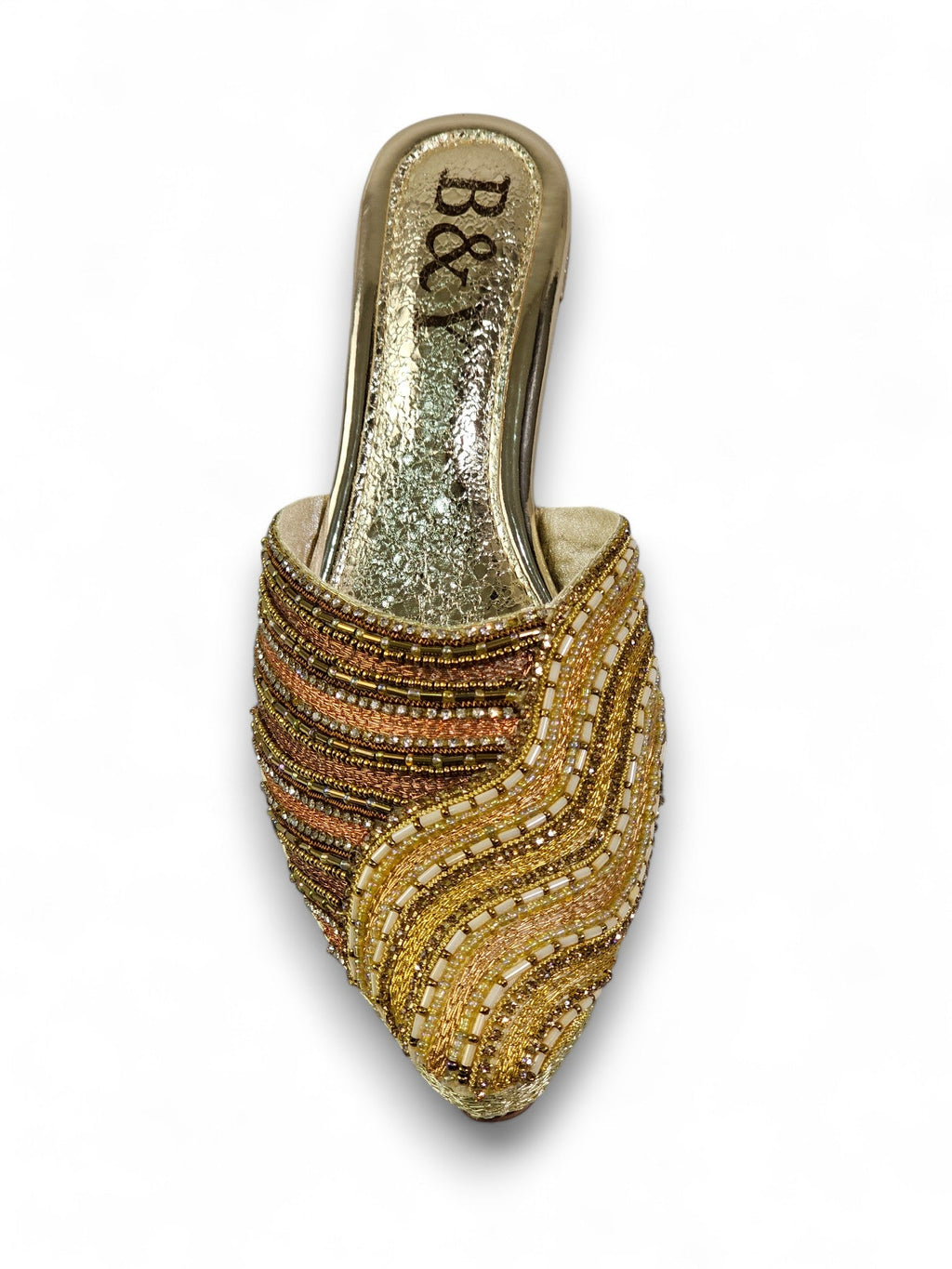 Bask Golden Mid Heel Mule - Bilwani & Yakoob