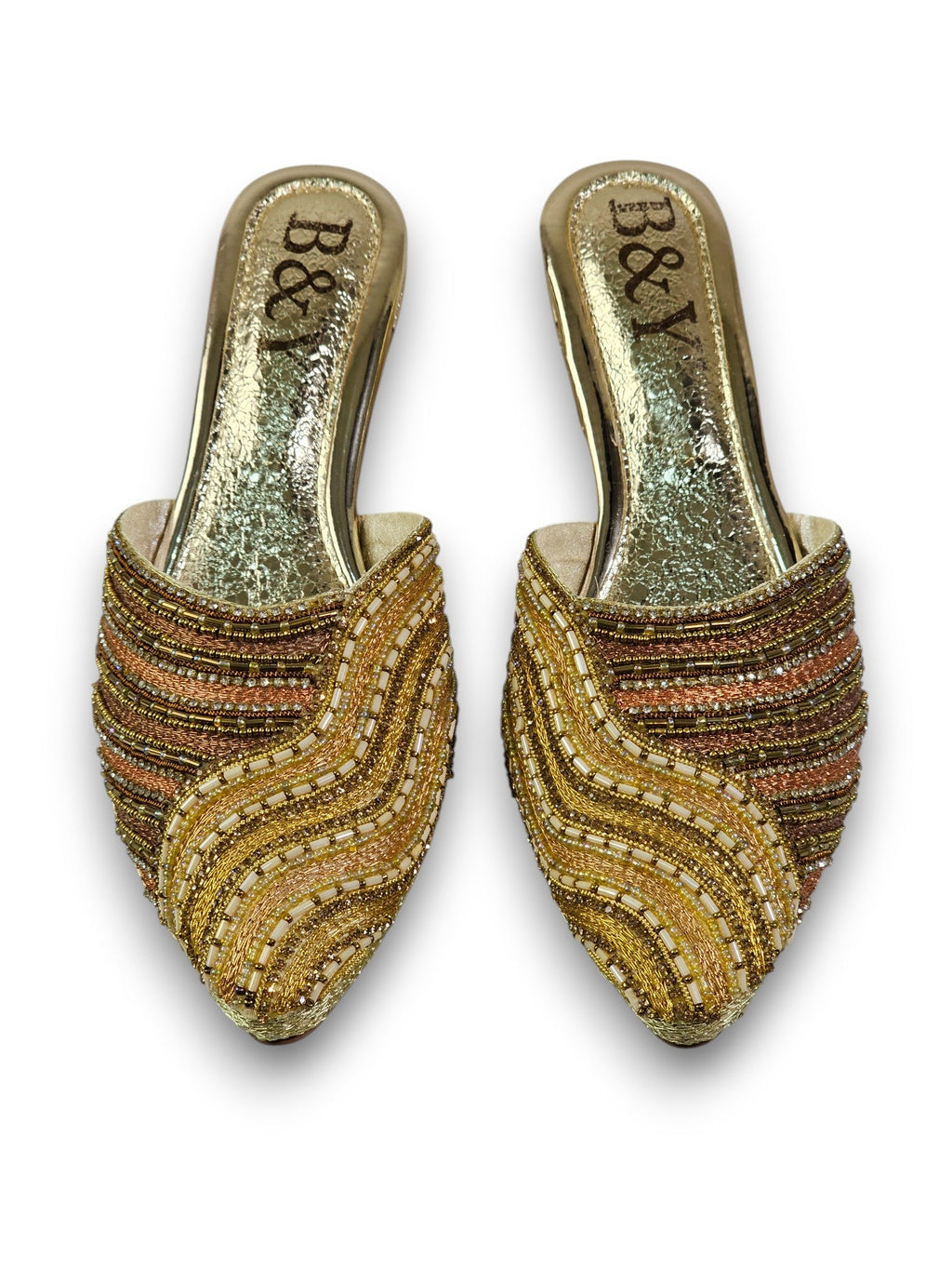 Bask Golden Mid Heel Mule - Bilwani & Yakoob