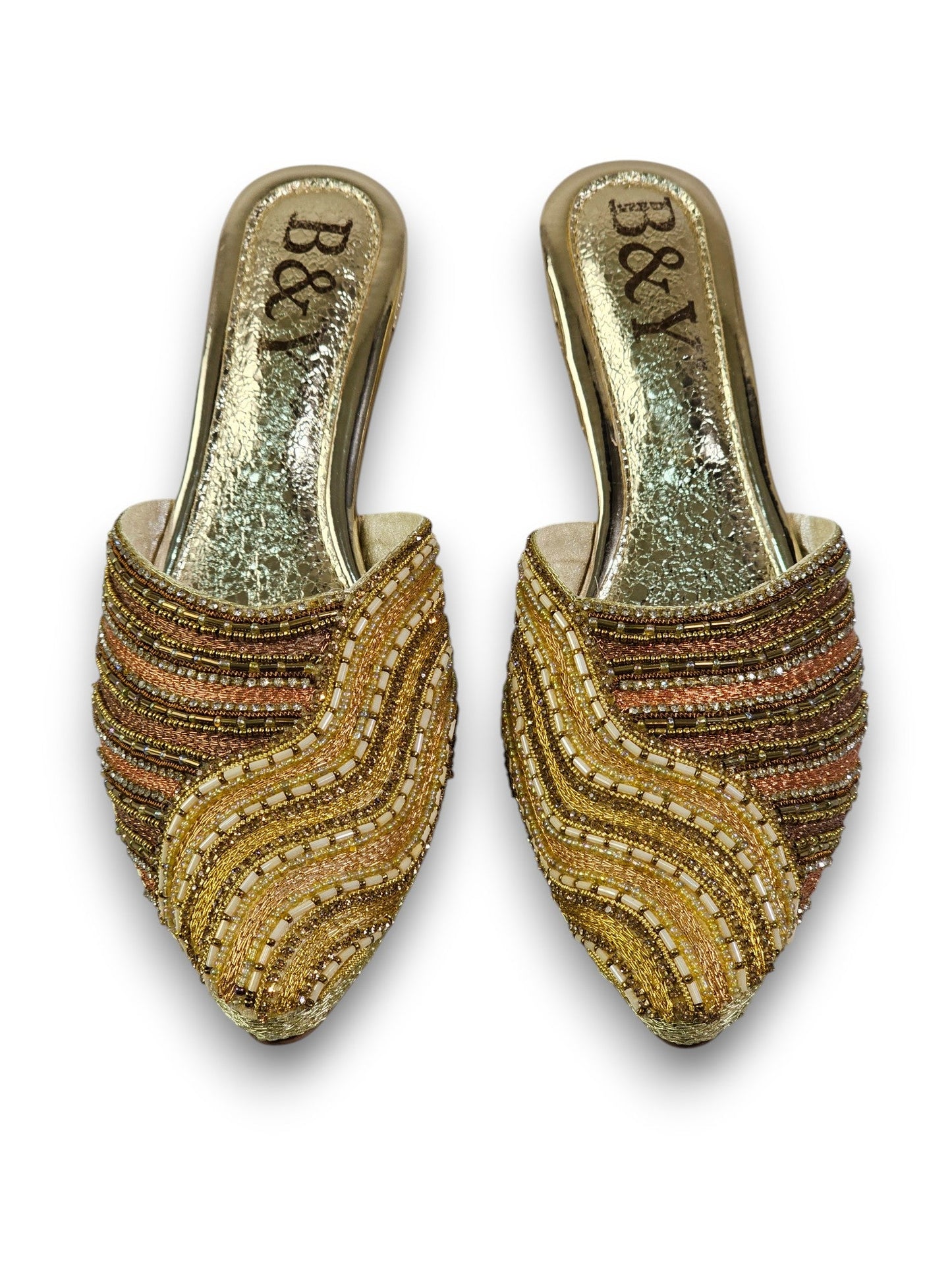 Bask Golden Mid Heel Mule