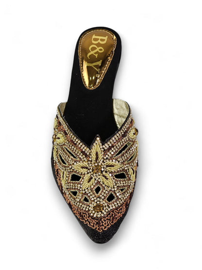 Delisse Toque de Ouro Mid Heel Mule
