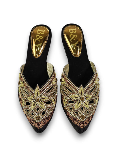 Delisse Toque de Ouro Mid Heel Mule