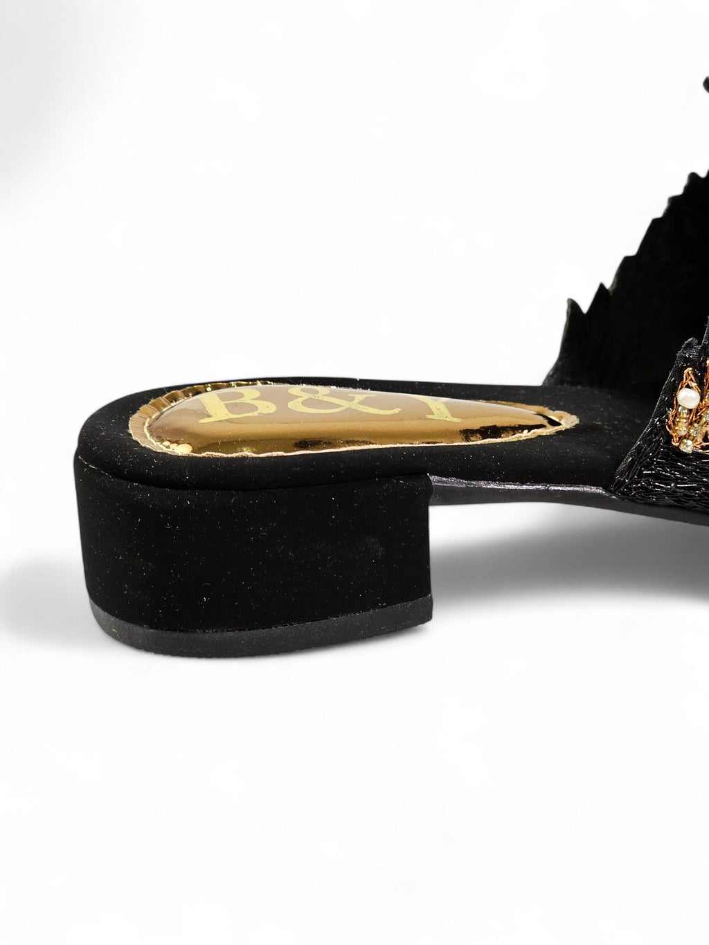 Nest Black Block Heel Slip On Sandal - Bilwani & Yakoob