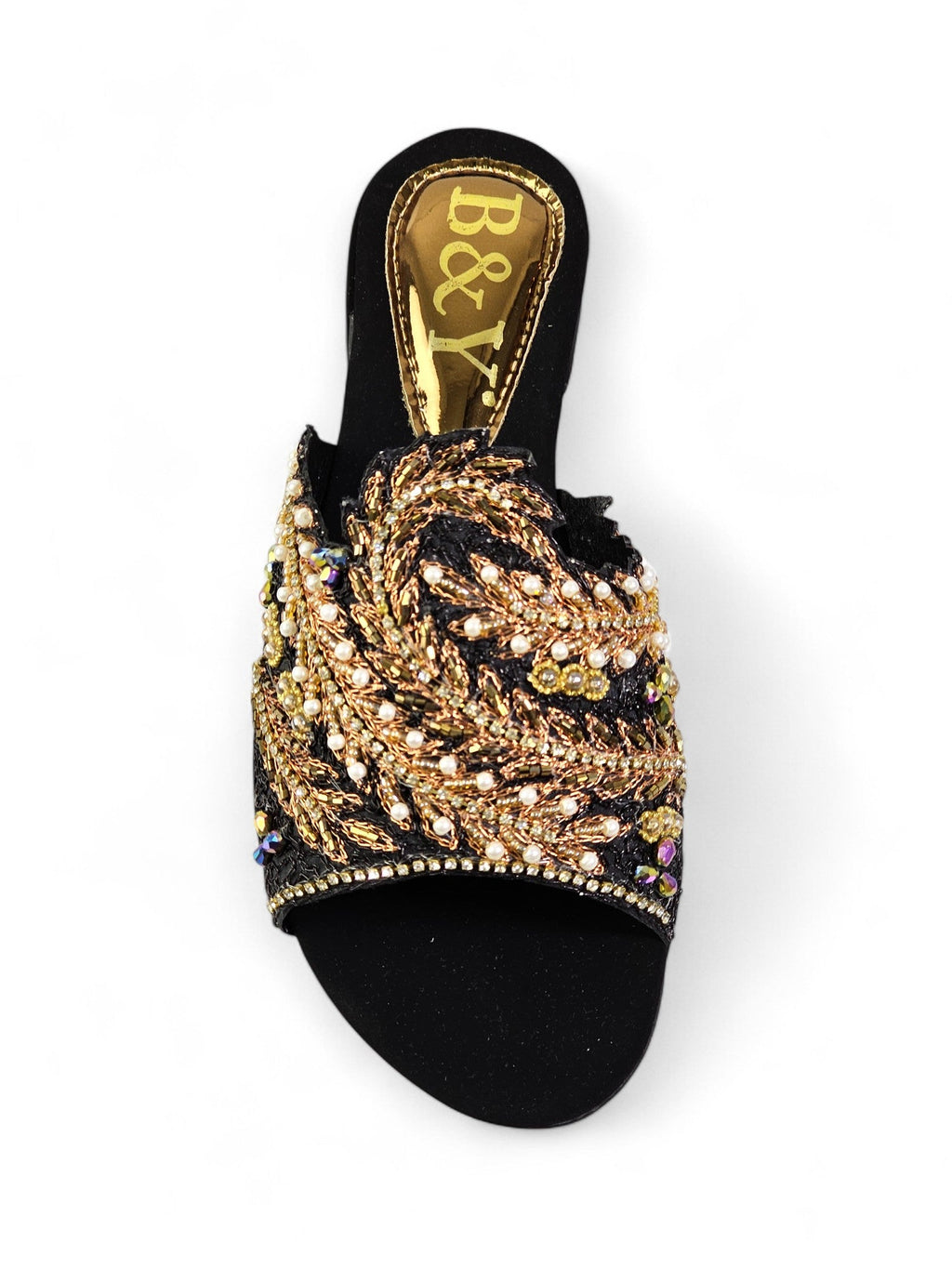 Nest Black Block Heel Slip On Sandal - Bilwani & Yakoob