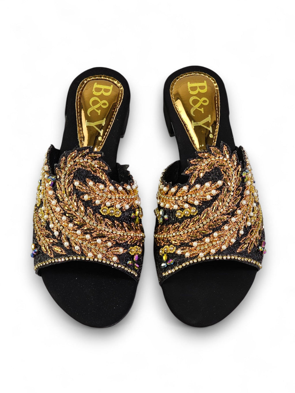 Nest Black Block Heel Slip On Sandal - Bilwani & Yakoob