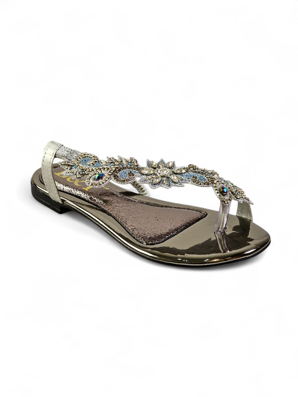 Lift Silver Flat Sandal - Bilwani & Yakoob
