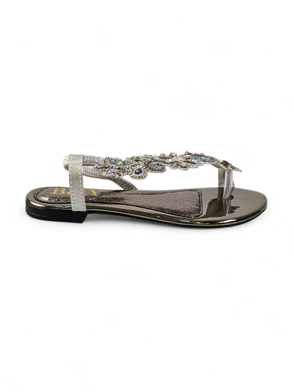 Lift Silver Flat Sandal - Bilwani & Yakoob