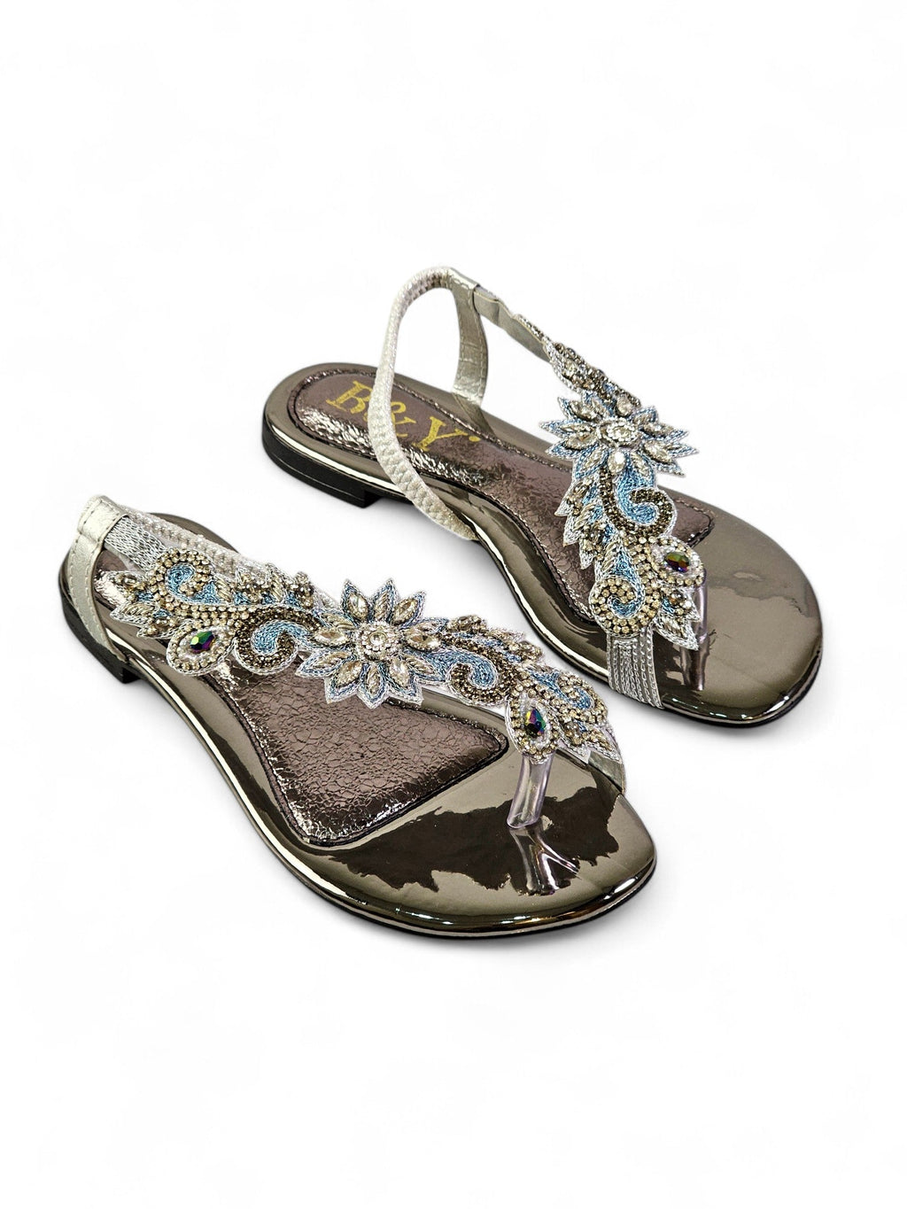 Lift Silver Flat Sandal - Bilwani & Yakoob