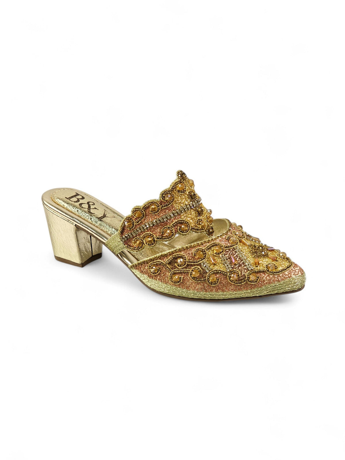 Dash Golden Mid Heel Mule