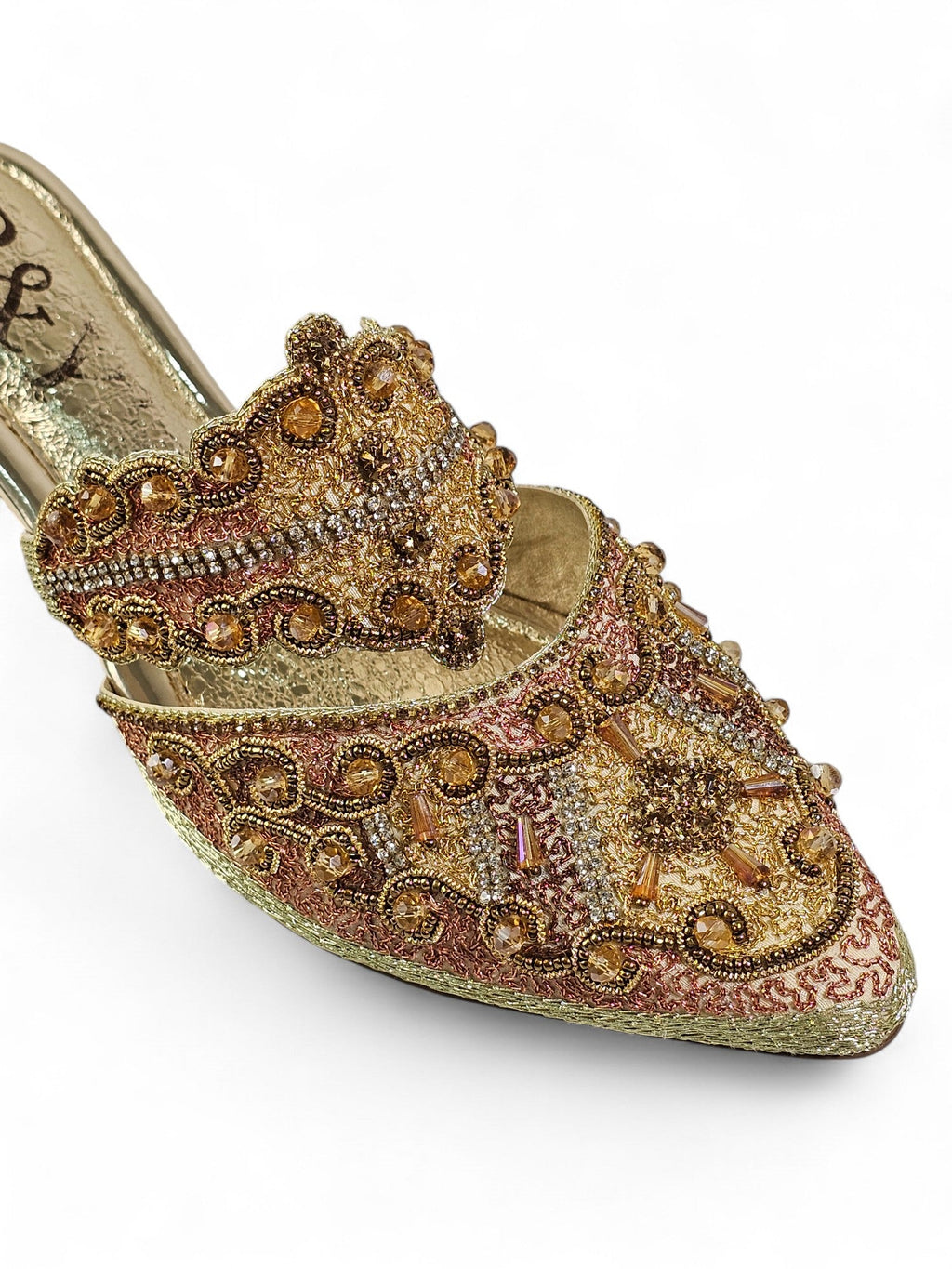 Dash Golden Mid Heel Mule