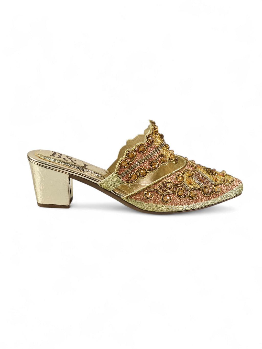 Dash Golden Mid Heel Mule