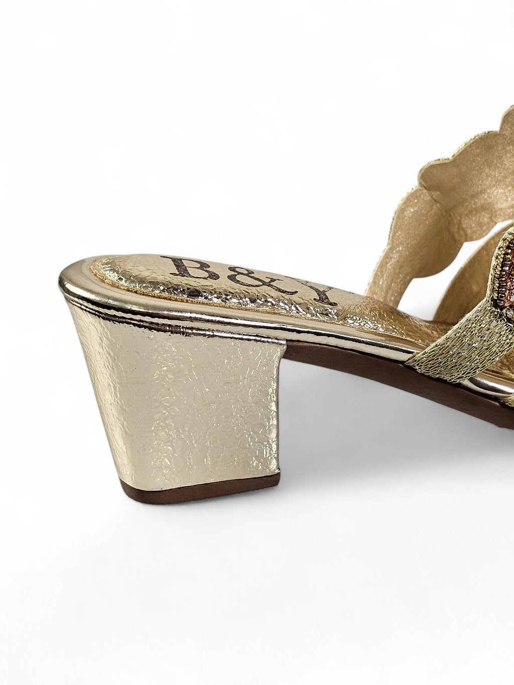 Dash Golden Mid Heel Mule