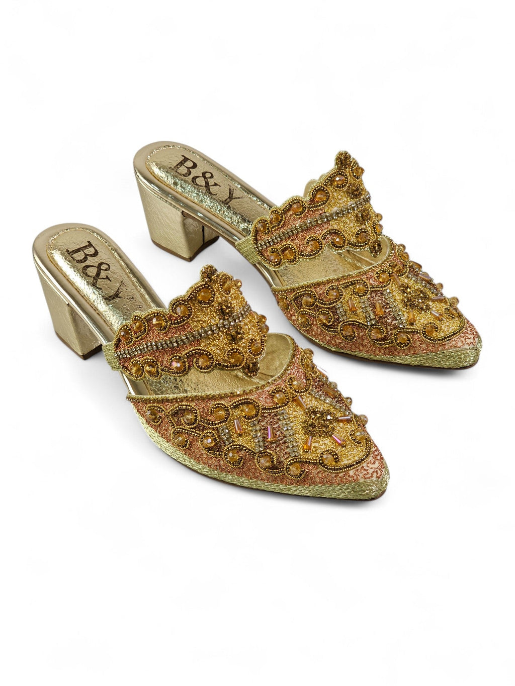 Dash Golden Mid Heel Mule