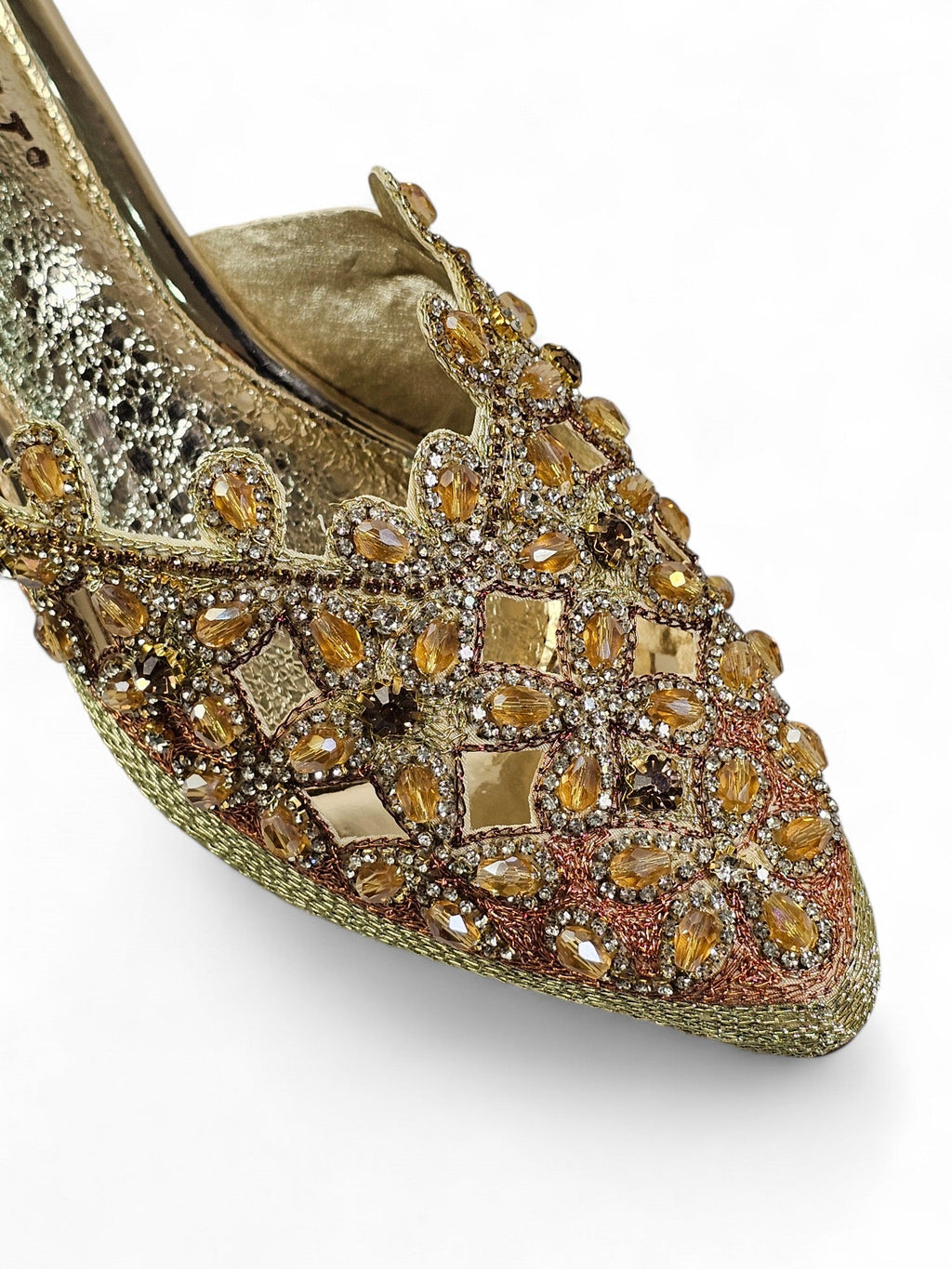 Flondra Golden Mid Heel Mule