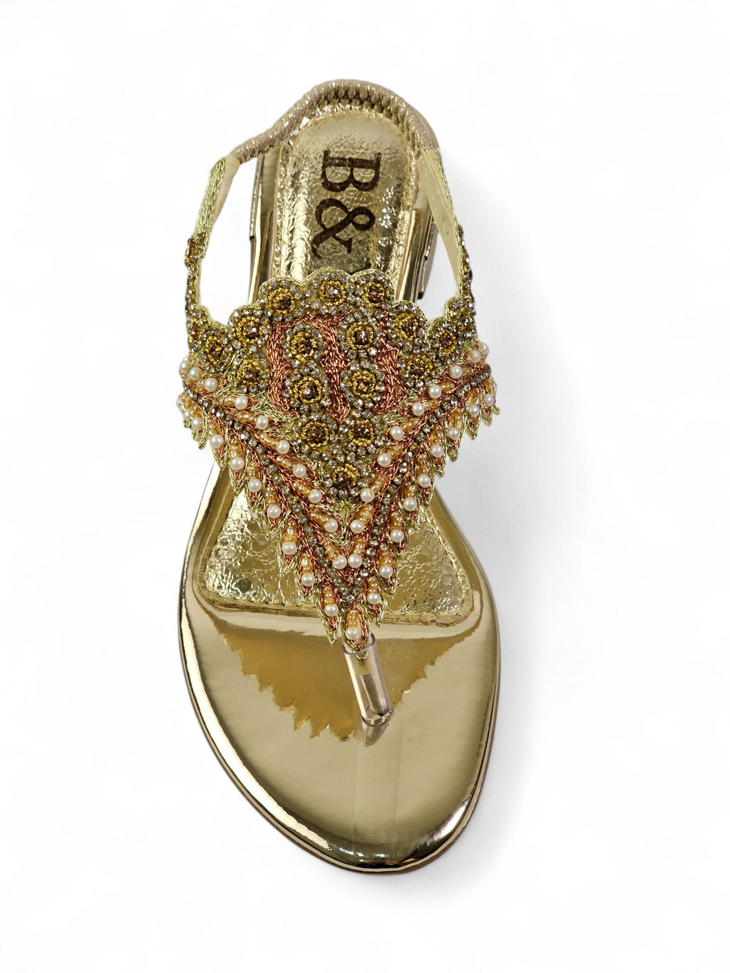 Cue Golden Block Heels Sandal - Bilwani & Yakoob