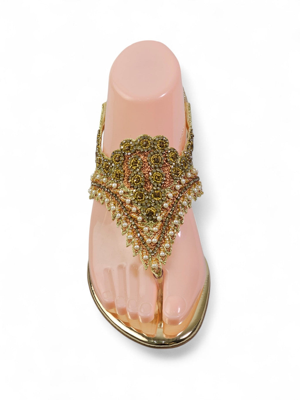 Cue Golden Block Heels Sandal - Bilwani & Yakoob