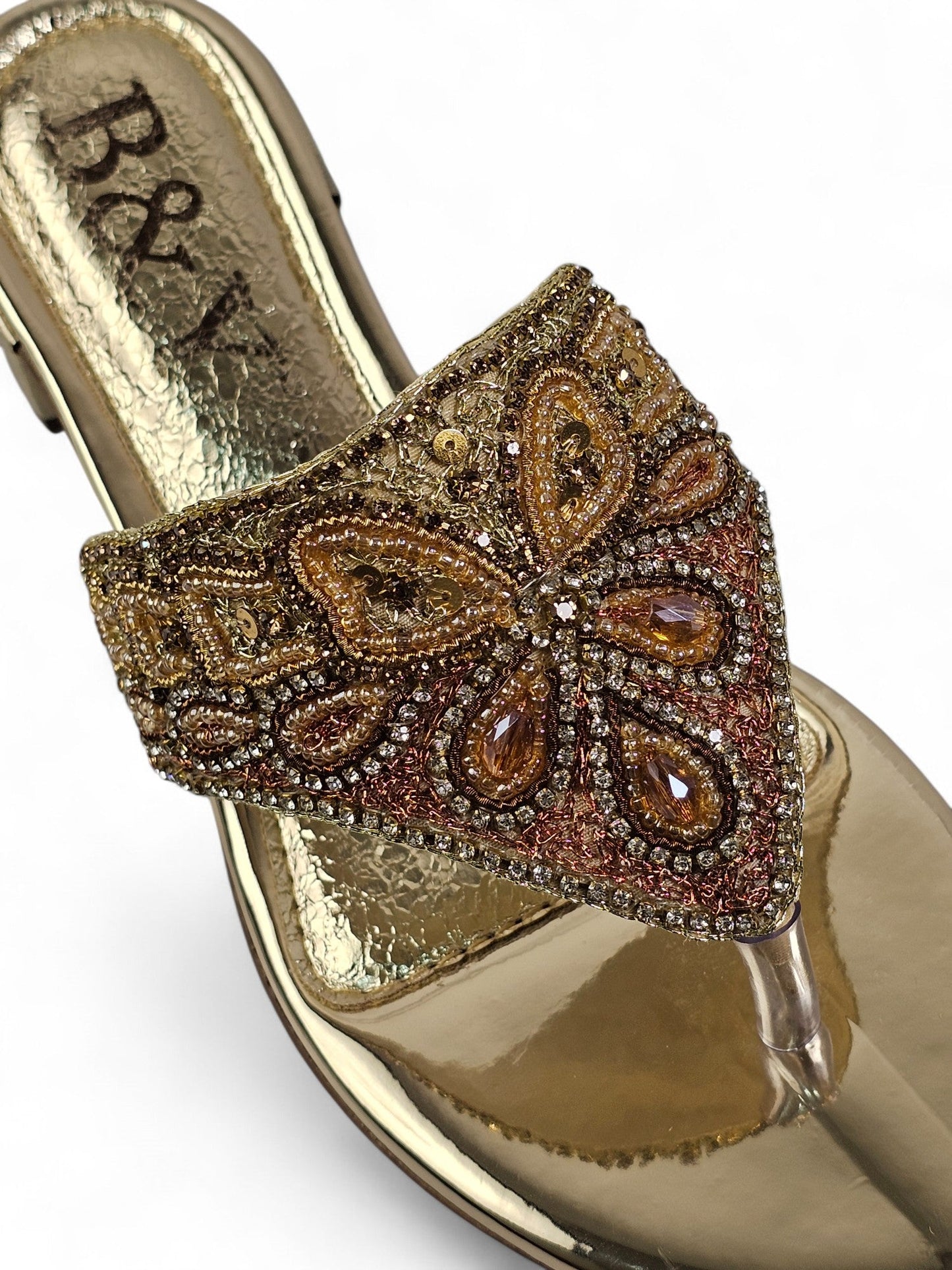 Drizzle Golden Block Heel Flip-Flop