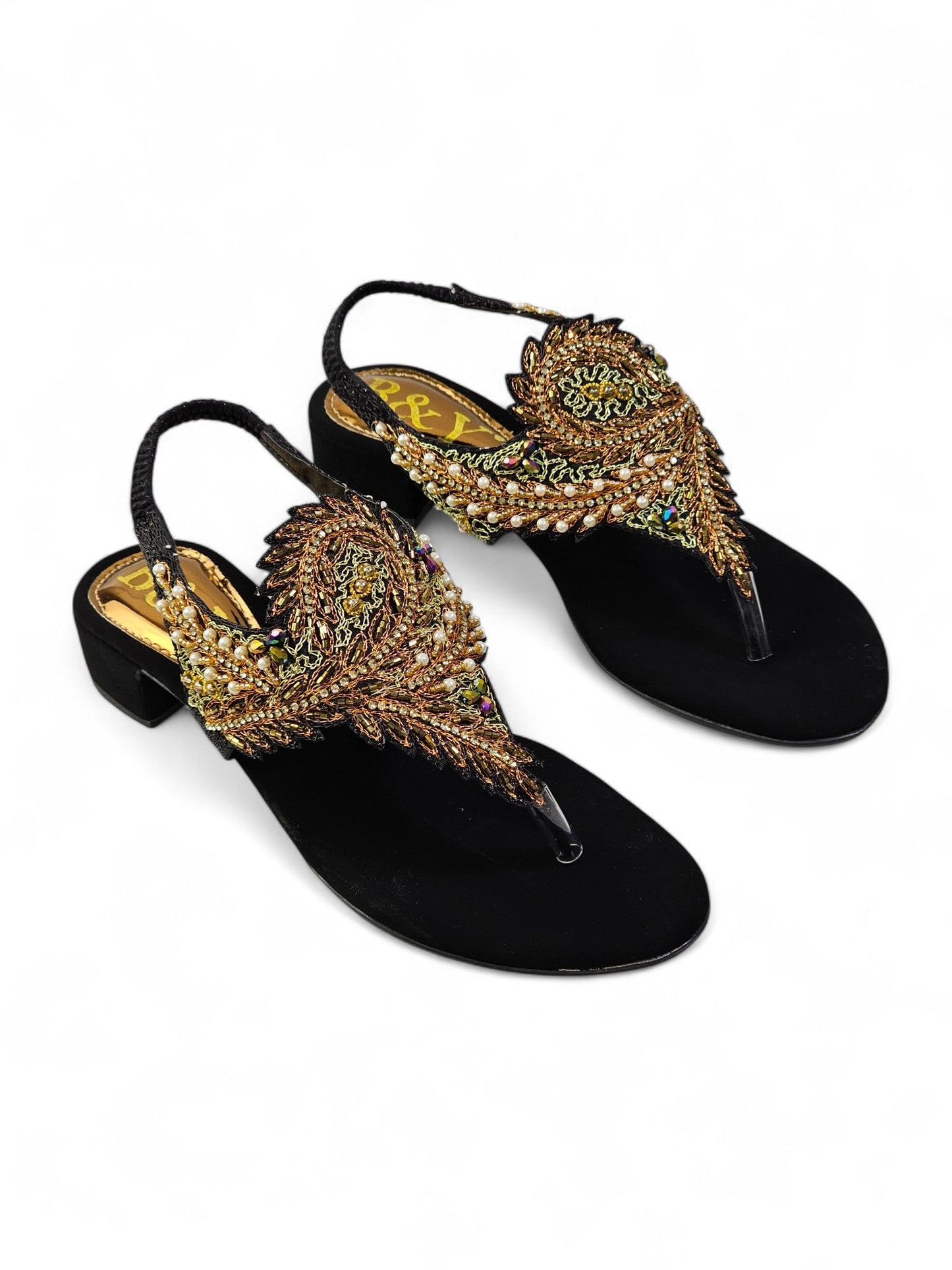 Aureda Black  Block Heels Sandal