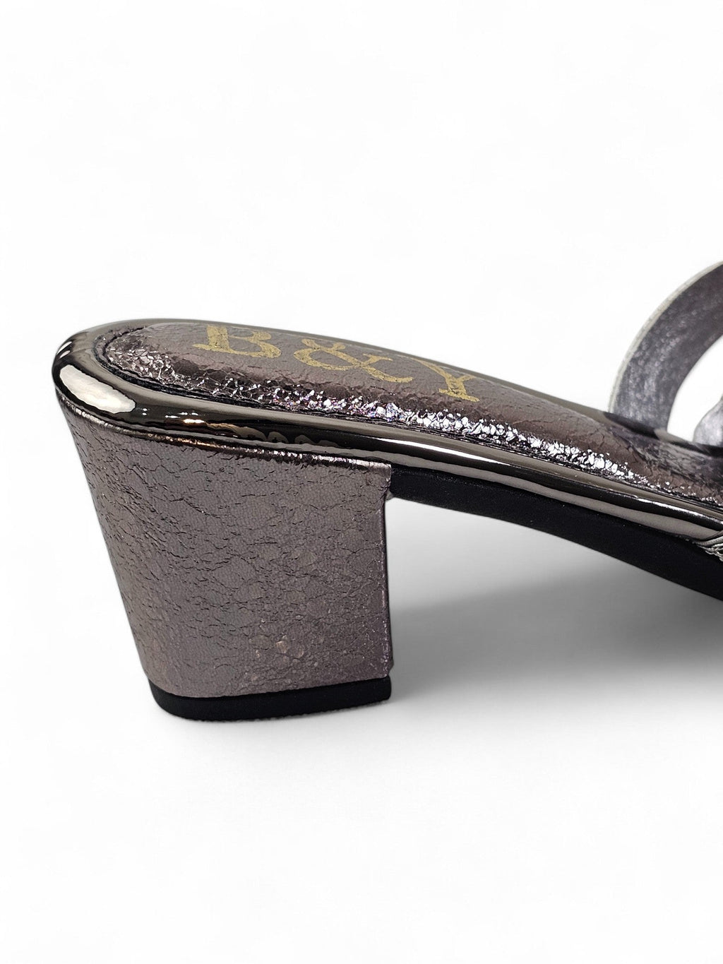 Zamirae Silver Mid Heel Mule