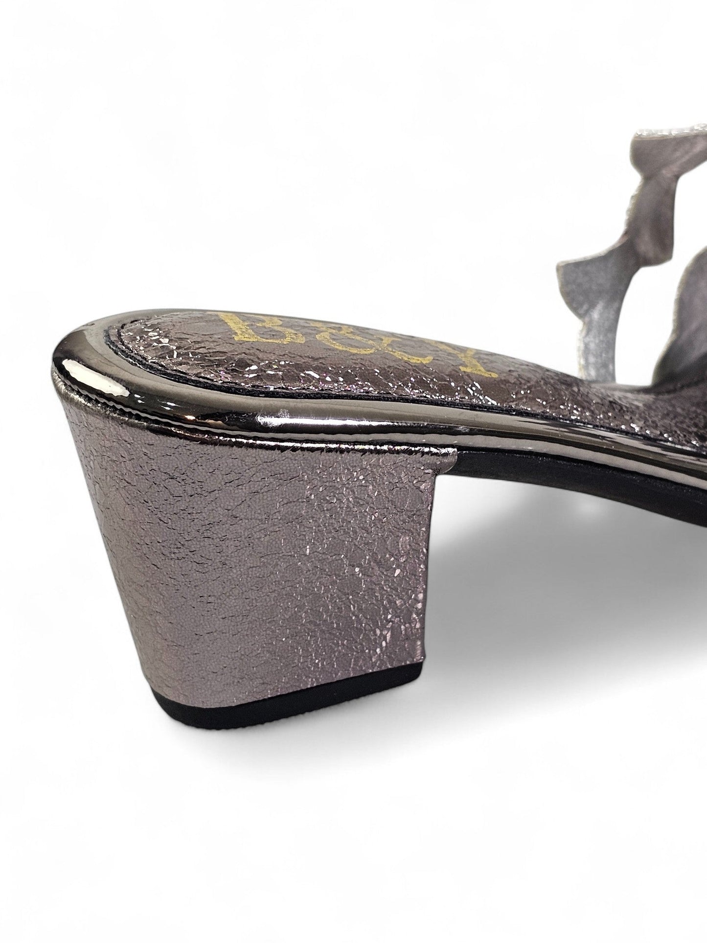Cirella Silver Mid Heel Mule