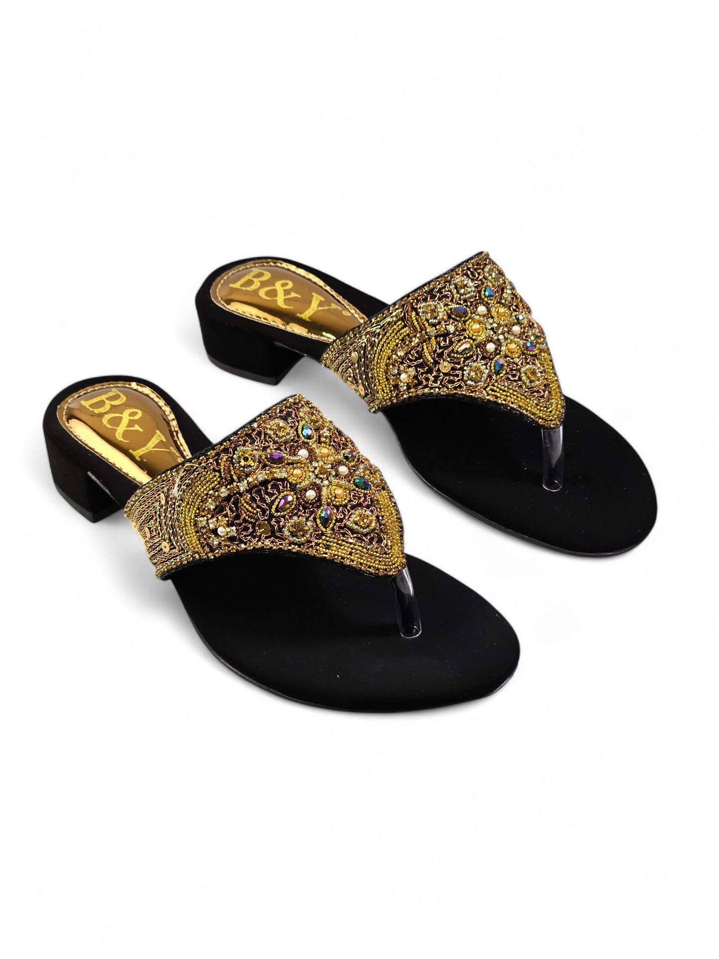 Luntra Black Block Heel Flip-Flop