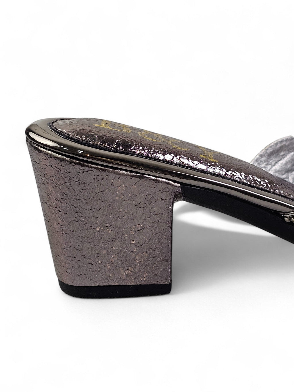 Tavira Silver Mid Heel Mule