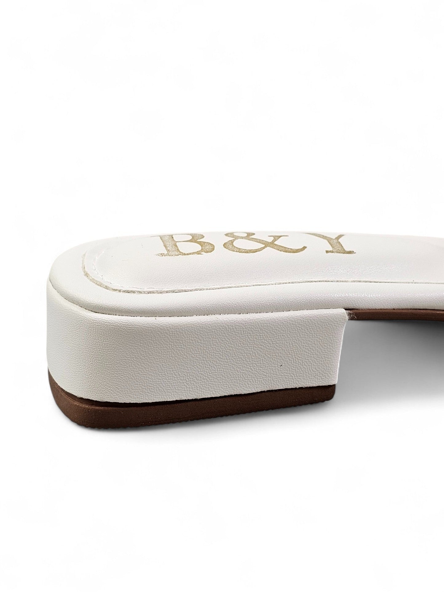 Elarin White Low Heel Slip-on Sandal