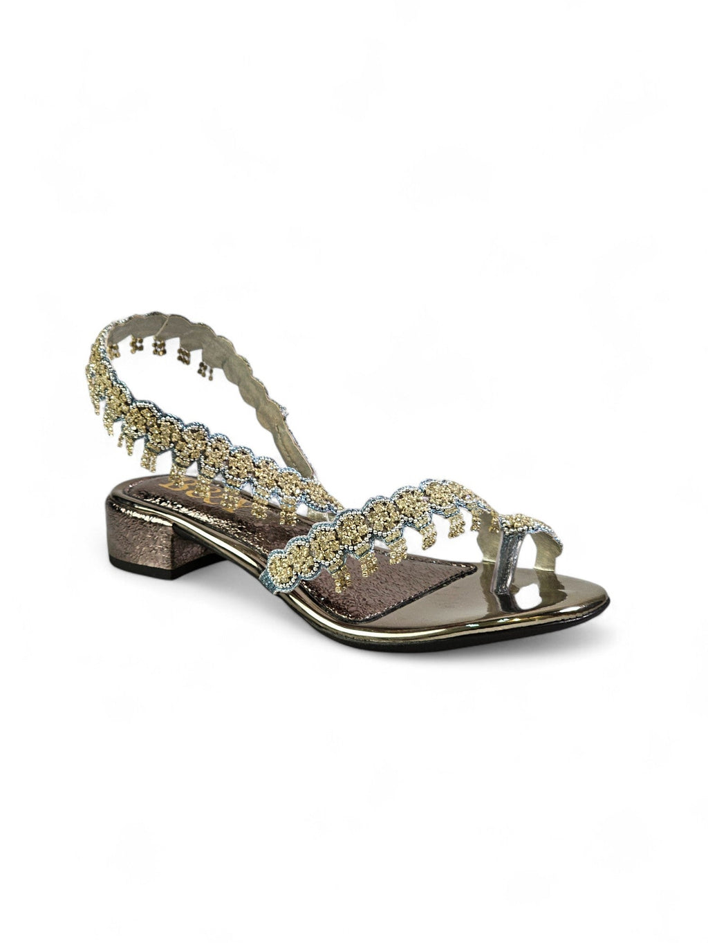 Trace Silver Block Heel Sandal