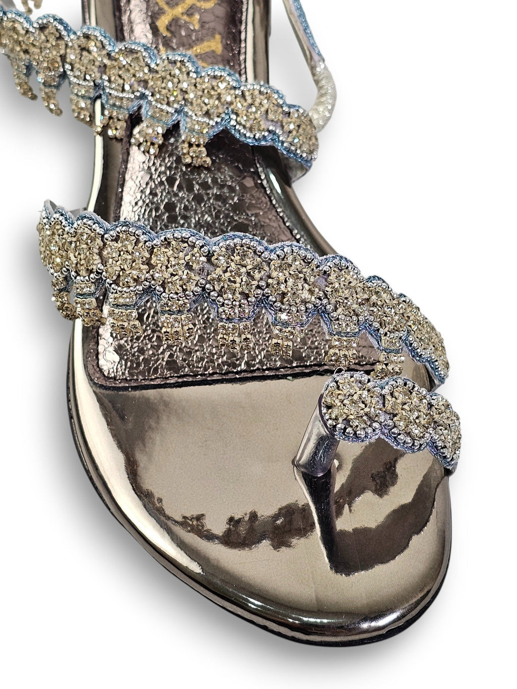 Trace Silver Block Heel Sandal