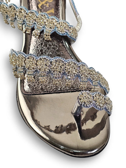 Trace Silver Block Heel Sandal