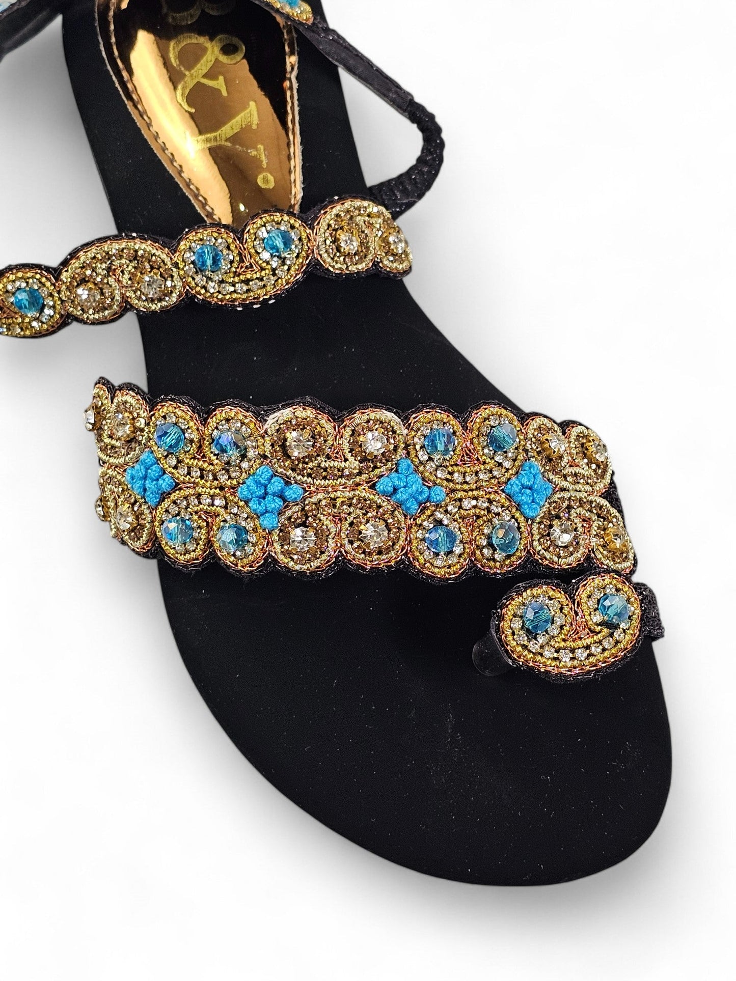 Orvella Black Flat Sandal