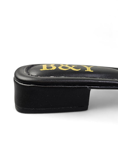 Elarin Black Low Heel Slip-on Sandal