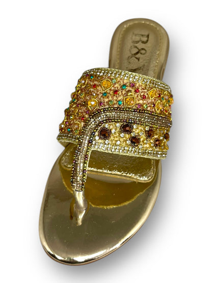 Halo Golden Block Heel Flip-Flop
