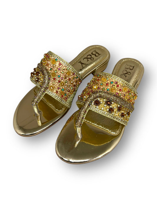 Halo Golden Block Heel Flip-Flop