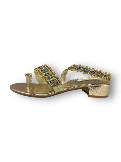 Ember Golden Block Heels  Sandal