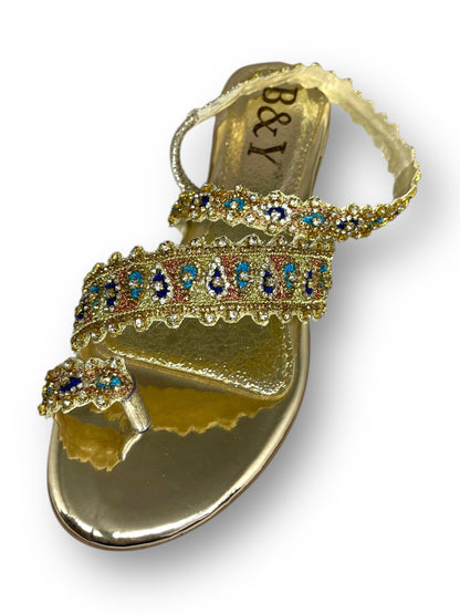 Ember Golden Block Heels  Sandal