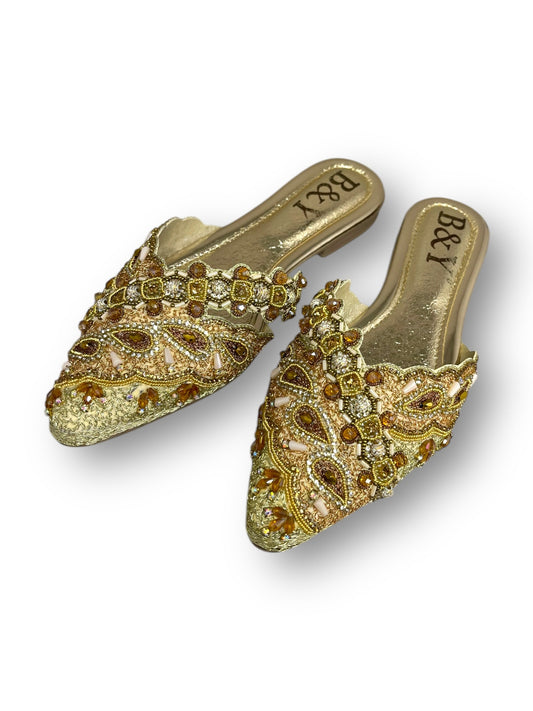 Gleam Golden Flat Mule