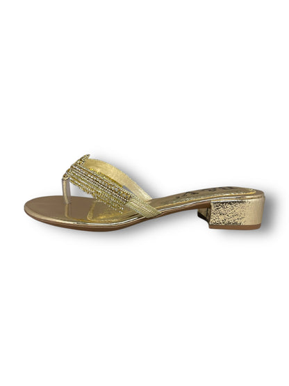 Crown Golden Block Heel Flip-Flop