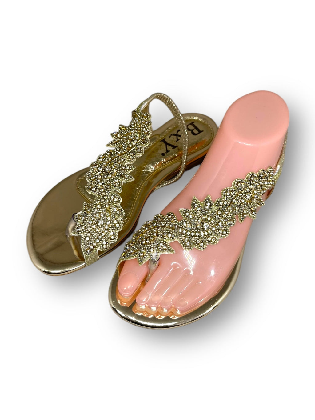 Nirelle Golden Flat Sandals - Bilwani & Yakoob