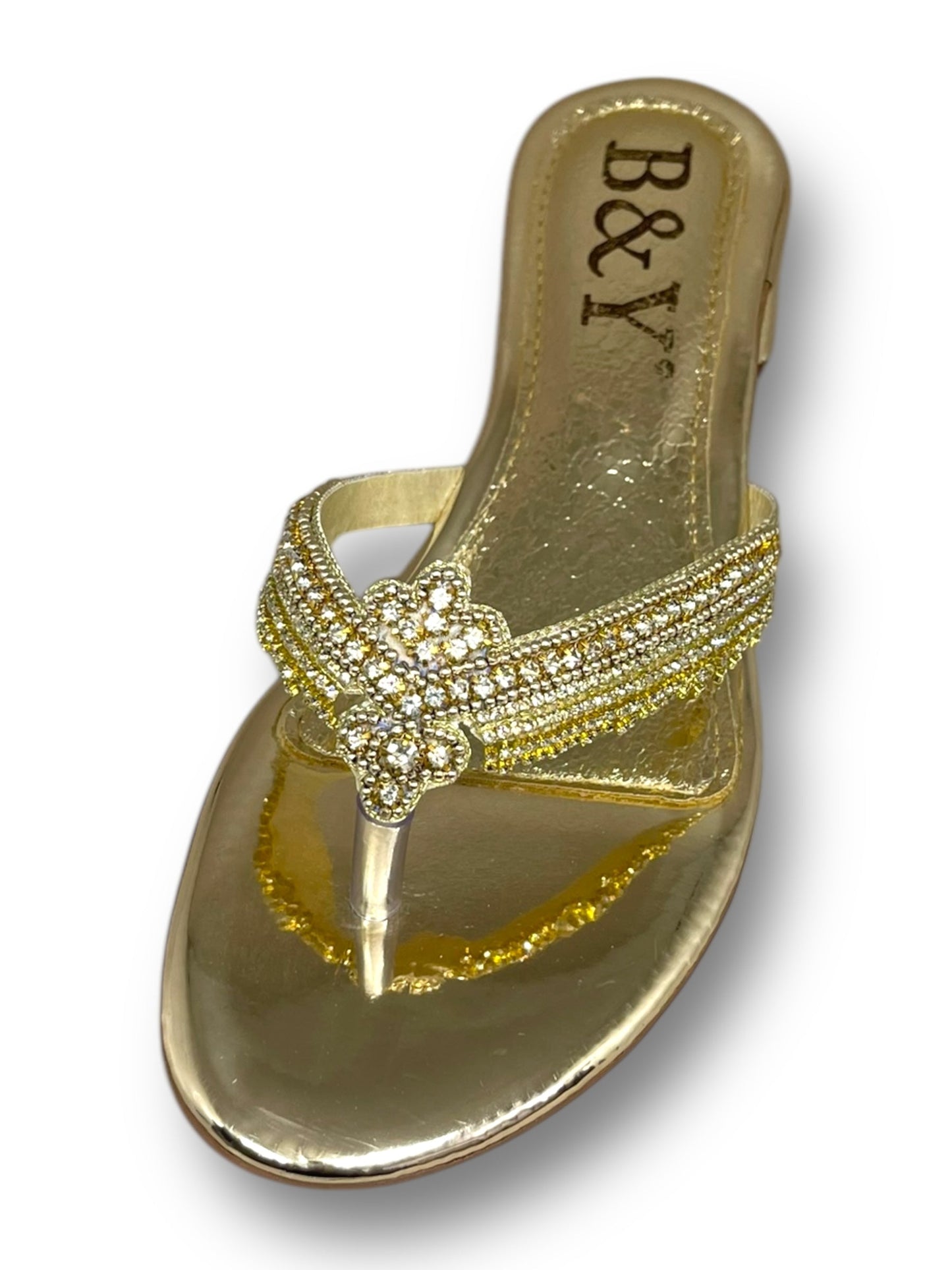 Crown Golden Block Heel Flip-Flop