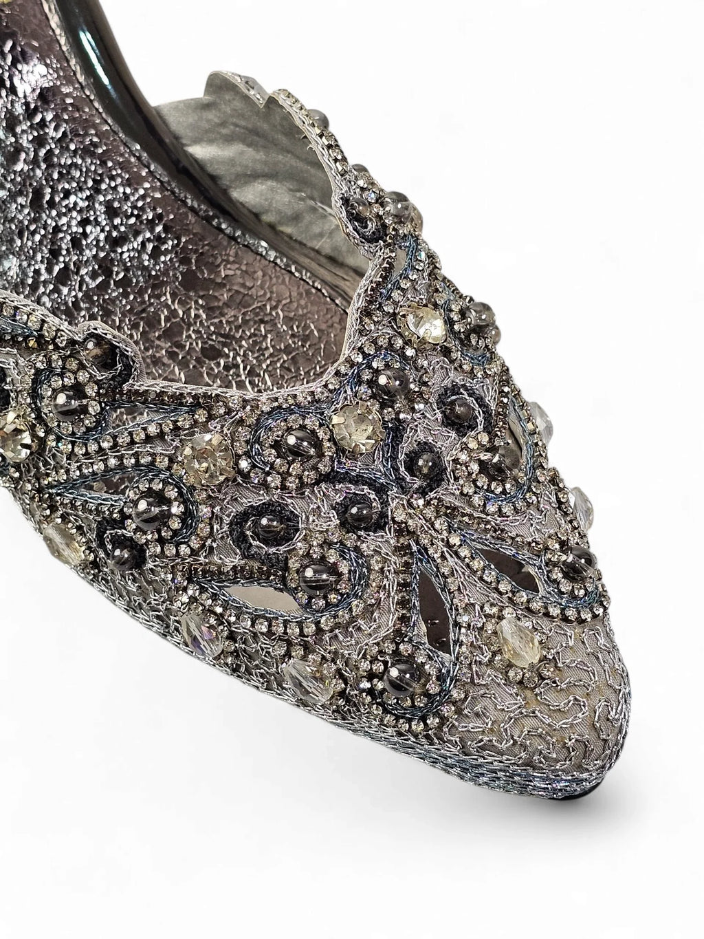 Serava Silver Mid Heel Mule