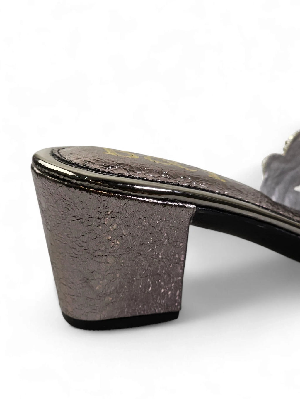 Serava Silver Mid Heel Mule
