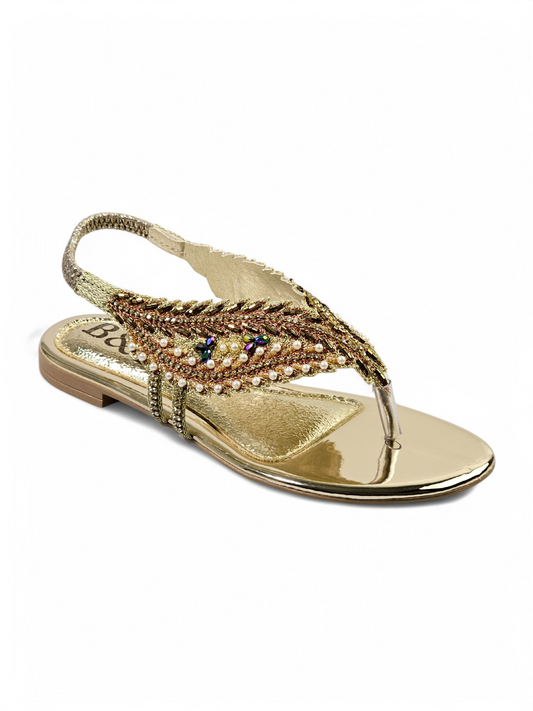 Dalurea Golden Flat Sandal