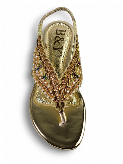 Dalurea Golden Flat Sandal