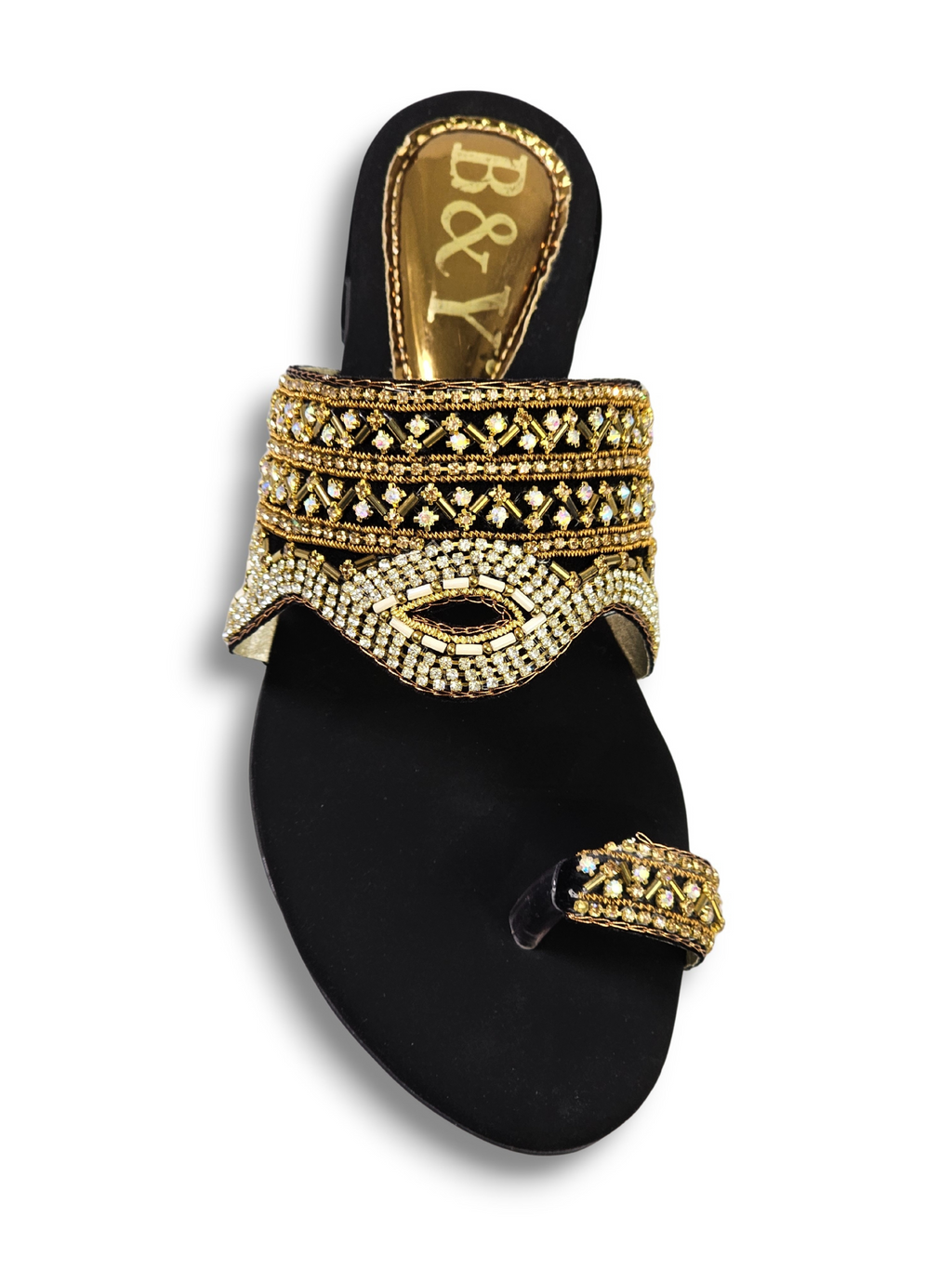 Pavira Black Block Heel Slip On Sandal - Bilwani & Yakoob