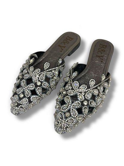 Flondra Black Flat Mule