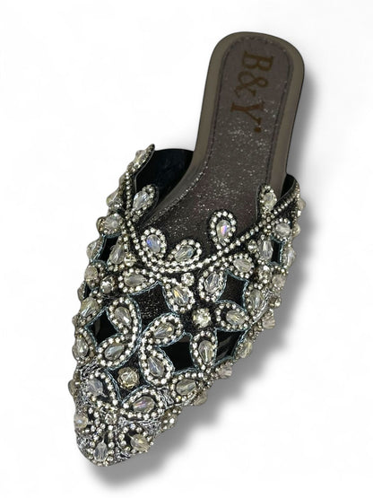 Flondra Black Flat Mule