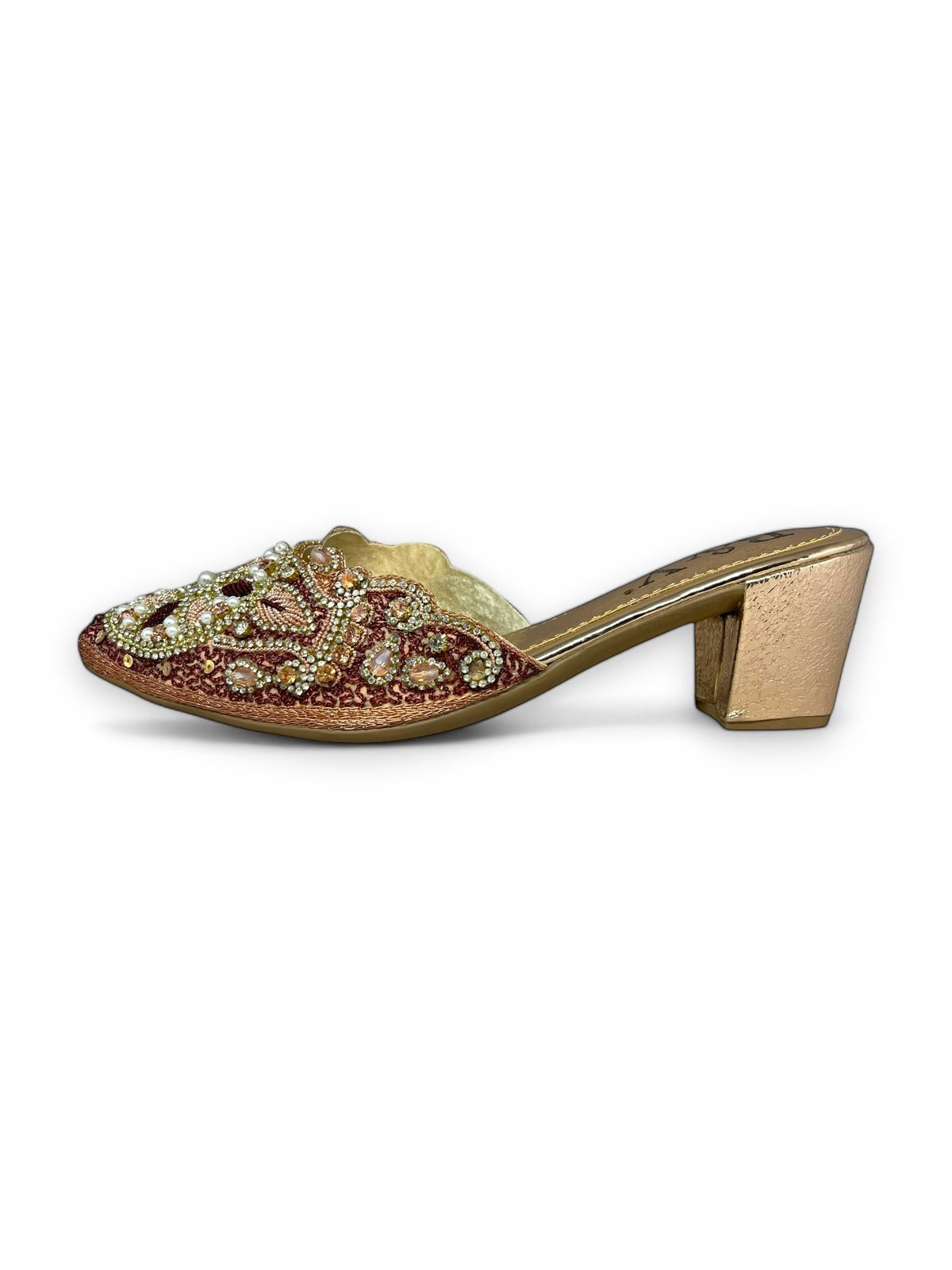 Zevela Bronze Mid Heel Mule