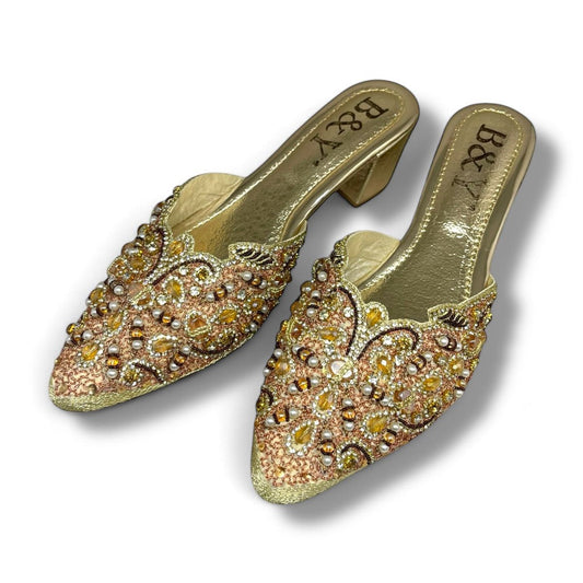 Beam Golden Mid Heel Mule