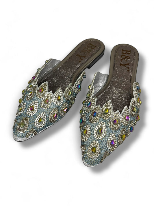 Olviera Silver Flat Mule