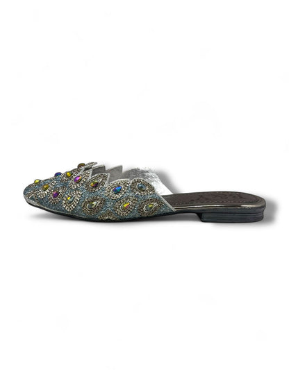 Olviera Silver Flat Mule